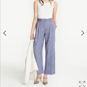 Belted fluid wide legged crop pants